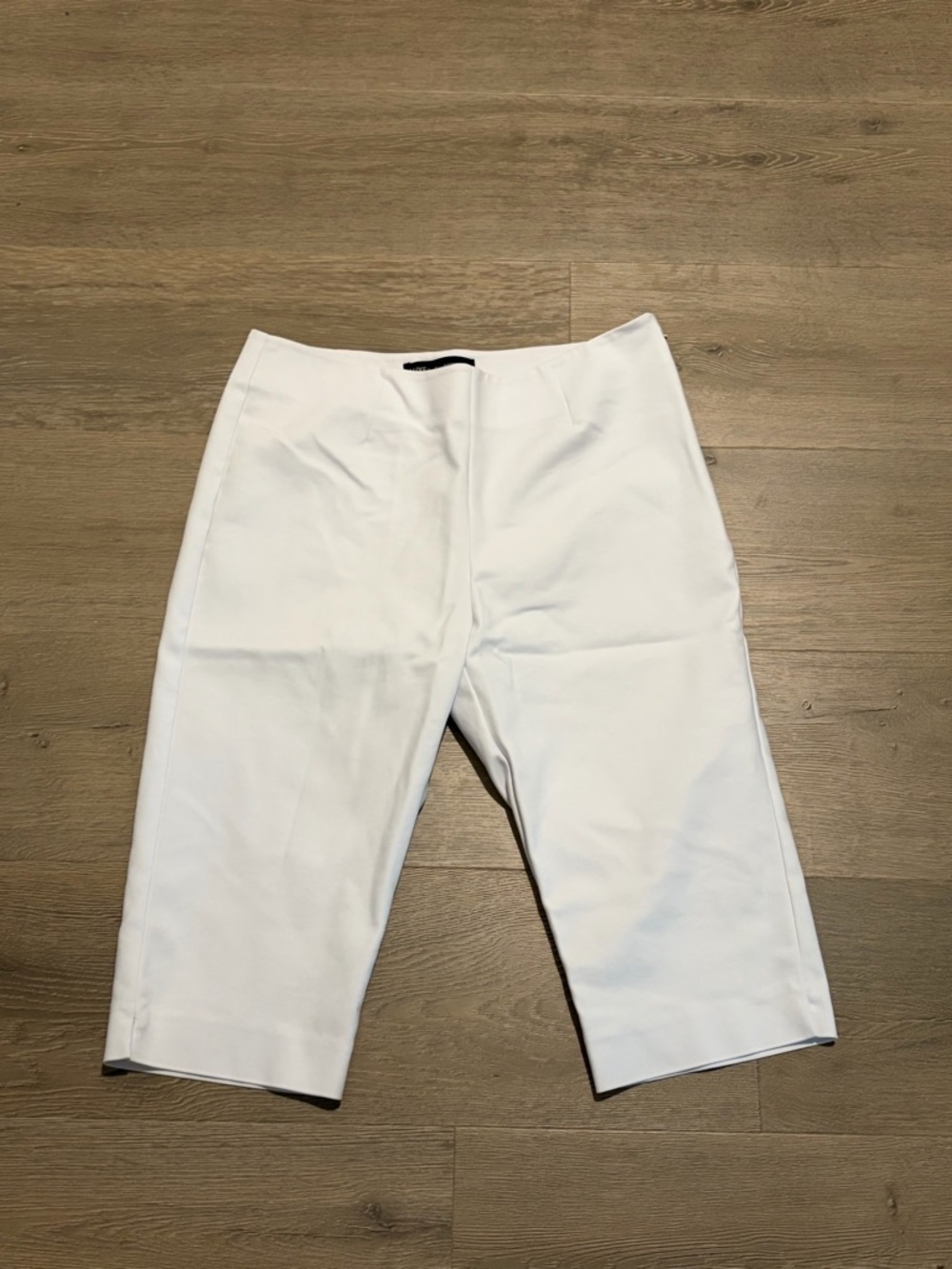 Womens White Stretch Cotton Blend Pants